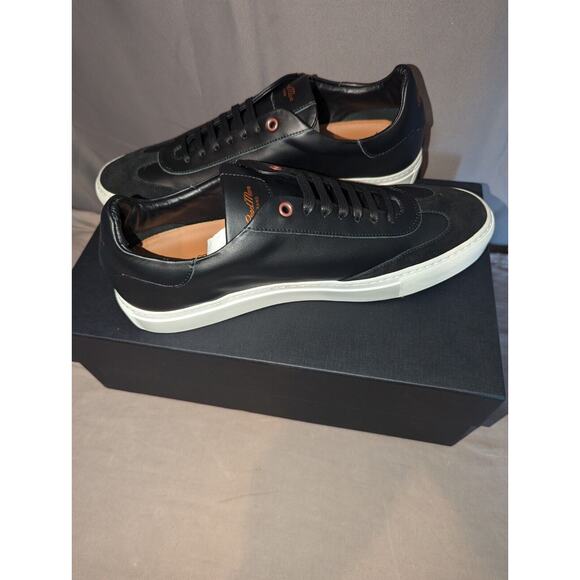 Good Man Brand shoes size 10 black Legend Court Napa Italy Leather Suede Sneaker - Picture 12 of 16